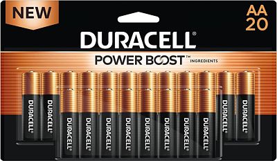 Purchase Duracell Coppertop AA Batteries with Power Boost Ingredients, 20 Count Pack Double A Battery with Long-lasting Power, Alkaline AA Battery for Household and Office Devices at Amazon.com