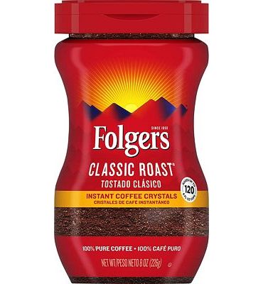 Purchase Folgers Classic Roast Instant Coffee Crystals, 8 Ounces at Amazon.com