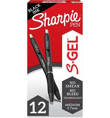 Purchase Sharpie S-Gel, Gel Pens, Medium Point (0.7mm), Black Ink Gel Pen, 12 Count, Black at Amazon.com