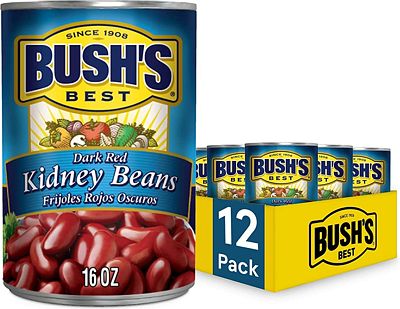 Purchase Bush's Best Canned Dark Red Kidney Beans, Source of Plant Based Protein and Fiber, Low Fat, Gluten Free, 16 oz (Pack of 12) at Amazon.com