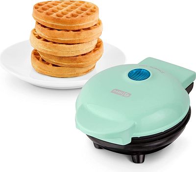 Purchase DASH DMW001AQ Mini Maker for Individual Waffles, Hash Browns, Keto Chaffles with Easy to Clean, Non-Stick Surfaces, 4 Inch, Aqua at Amazon.com