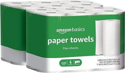 Purchase Amazon Basics 2 Ply Paper Towel - Flex-Sheets - 12 Value Rolls (Previously Solimo) at Amazon.com