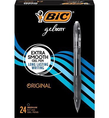 Purchase BIC Gel-ocity Original Retractable Gel Pen, Medium Point (0.7 mm), Black, 24-Count Retractable Pens at Amazon.com