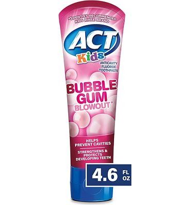Purchase ACT Kids Anticavity Fluoride Toothpaste 4.6 oz. Bubble Gum Blowout at Amazon.com