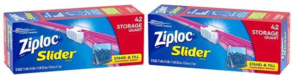 Purchase Ziploc Quart Food Storage Slider Bags, Power Shield Technology for More Durability, 42 Count on Amazon.com