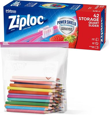 Purchase Ziploc Quart Food Storage Slider Bags, Power Shield Technology for More Durability, 42 Count at Amazon.com