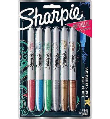 Purchase Sharpie Metallic Permanent Markers, Fine Point, Assorted Colors, 6-Count Permanent Marker at Amazon.com