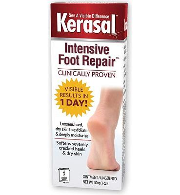 Purchase Kerasal Intensive Foot Repair, Skin Healing Ointment for Cracked Heels and Dry Feet, 1 Oz at Amazon.com