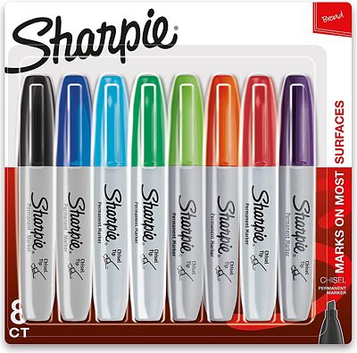 Purchase Sharpie Permanent Markers, Chisel Tip Markers, Colors may vary at Amazon.com