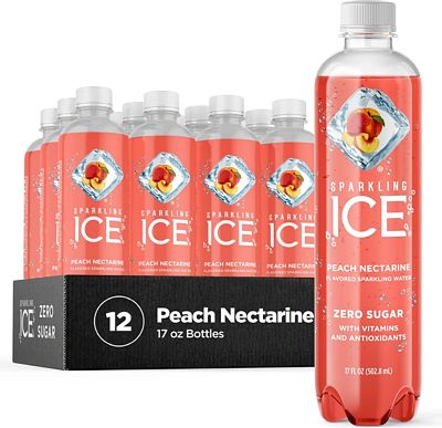 Purchase Sparkling Ice, Peach Nectarine Sparkling Water, Zero Sugar Flavored Water, with Vitamins and Antioxidants, Low Calorie Beverage, 17 fl oz Bottles (Pack of 12) at Amazon.com