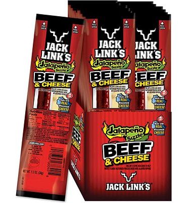 Purchase Jack Links Jalapeno Beef & Cheese Combo Spicy Snack Pack 100% Beef Stick and Cheese Stick Made with Real Wisconsin Cheese - 7g Protein, 1.2 Ounce (Pack of 16) at Amazon.com