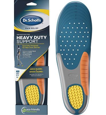 Purchase Dr. Scholl's Heavy Duty Support Pain Relief Orthotics, Designed for Men over 200lbs (for Men's 8-14) at Amazon.com