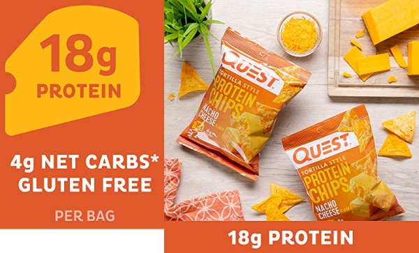 Purchase Quest Nutrition Tortilla Style Protein Chips, Low Carb, Pack of 12 Nacho Cheese 13.2 Ounce on Amazon.com