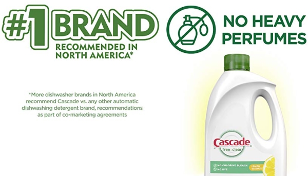 Purchase Cascade Free & Clear Gel Dishwasher Detergent Liquid Gel, Lemon Essence, 2 Count (60 fl oz ea) on Amazon.com
