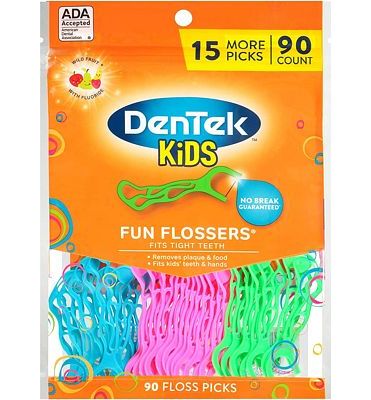 Purchase DenTek Kids Fun Flossers, Wild Fruit, 90 Count at Amazon.com