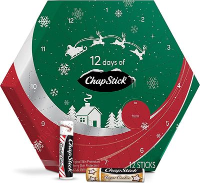 Purchase 12 Days of ChapStick Holiday Advent Calendar Lip Balm Gift Set, Lip Care - 12 Count at Amazon.com