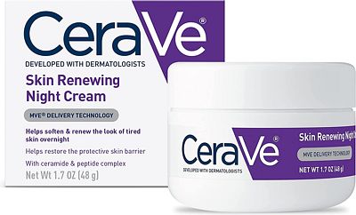 Purchase CeraVe Skin Renewing Night Cream, Niacinamide, Peptide Complex, and Hyaluronic Acid Moisturizer for Face, 1.7 Ounce at Amazon.com
