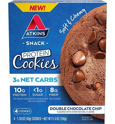 Purchase Atkins Atkins Protein Cookie Double Chocolate Chunk, 1.38 Ounce (Pack of 4) at Amazon.com