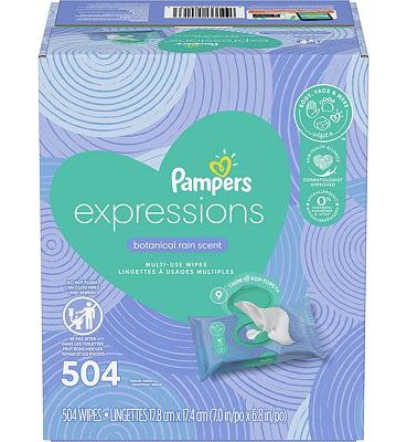 Purchase Baby Wipes, Pampers Expressions Baby Diaper Wipes, Hypoallergenic, Botanical Rain Scent, 9X Pop-Top Packs, 504 Count at Amazon.com