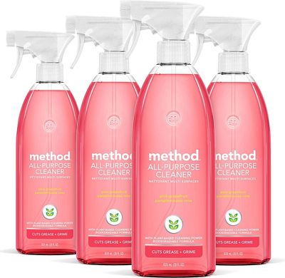 Purchase Method All-Purpose Cleaner Spray, Plant-Based and Biodegradable Formula Perfect for Most Counters, Tiles, Stone, and More, Pink Grapefruit, 28 oz Spray Bottles, 4 Pack at Amazon.com