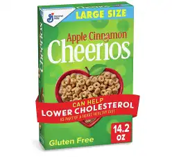 Apple Cinnamon Cheerios Heart Healthy Cereal, Gluten Free Cereal With Whole Grain Oats, 14.2 oz
