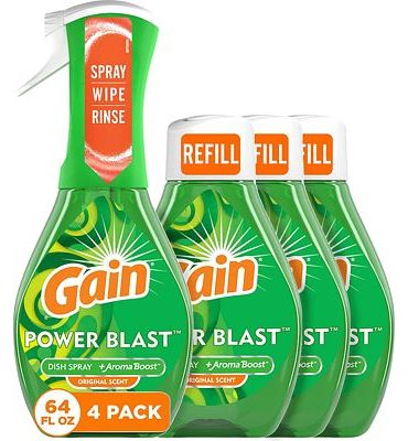 Purchase Gain Powerblast Dish Spray, Dish Soap, Original Scent Bundle, 1 Spray (16oz) + 3 Refills (16oz each) at Amazon.com