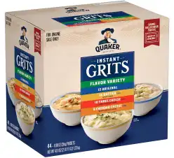 Quaker Instant Grits, 4 Flavor Variety Pack, 0.98oz Packets (44 Pack)