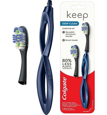 Purchase Colgate Keep Soft Manual Toothbrush for Adults with 2 Deep Clean Floss-Tip Brush Heads, Navy at Amazon.com
