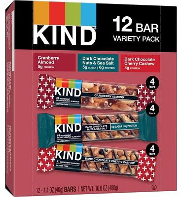 Purchase KIND Nut Bars Favorites, 3 Flavor Variety Pack, 12 Count, 1.4 Oz at Amazon.com