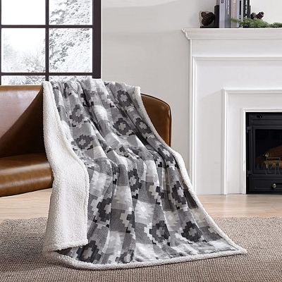 Purchase Eddie Bauer Ultra-Plush Collection Throw Blanket-Reversible Sherpa Fleece Cover, Soft & Cozy, Perfect for Bed or Couch, Copper Creek Grey at Amazon.com