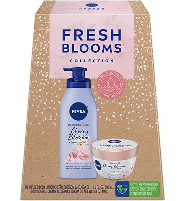 Purchase NIVEA Fresh Bloom Gift Box, NIVEA Lotion and NIVEA Body Souffle, Cherry Blossom and Jojoba Oil, 2 Piece Skin Care Gift Set at Amazon.com