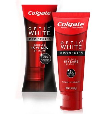 Purchase Colgate Optic White Pro Series Whitening Toothpaste with 5% Hydrogen Peroxide, Enamel Strength, 3 oz Tube at Amazon.com