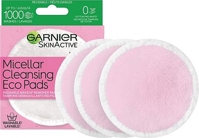 Purchase Garnier SkinActive Micellar Cleansing & Makeup Remover Eco Pads, Ultra-soft Reusable Microfiber Pad, 3 Count at Amazon.com
