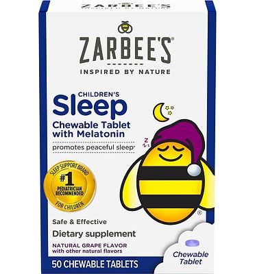 Purchase Zarbee's Kids Melatonin, Chewable Childrens Sleep Supplement, Drug-Free & Effective Nighttime Support, Natural Grape Flavor, 50Ct at Amazon.com