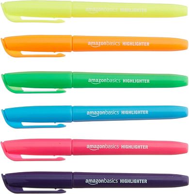 Purchase Amazon Basics Chisel Tip, Fluorescent Ink Highlighters, Assorted Colors - Pack of 12 at Amazon.com