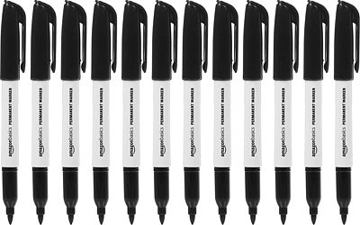 Purchase Amazon Basics Fine Point Tip Permanent Markers, Black, 12-Pack at Amazon.com