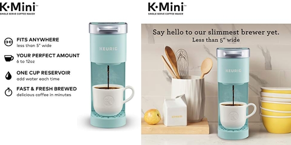 Purchase Keurig K-Mini Coffee Maker, Single Serve K-Cup Pod Coffee Brewer, 6 to 12 oz. Brew Sizes, Oasis on Amazon.com
