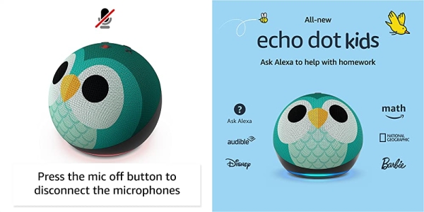 Purchase All-New Echo Dot (5th Gen, 2022 release) Kids, Designed for kids, with parental controls, Owl on Amazon.com