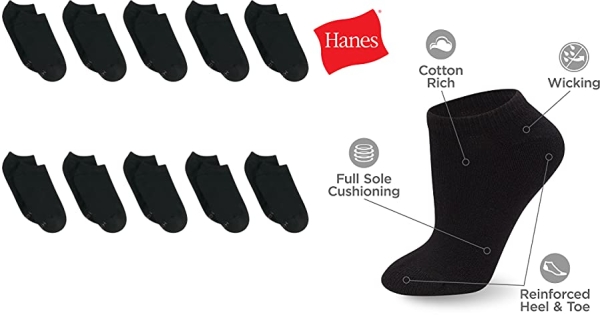 Purchase Hanes womens 10-pair Value Pack No Show fashion liner socks on Amazon.com