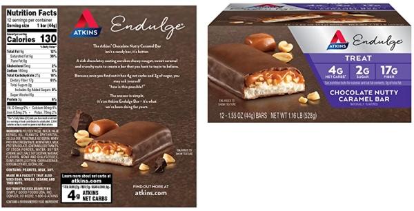 Purchase Atkins Endulge Chocolate Nutty Caramel Bar, 12 Count on Amazon.com