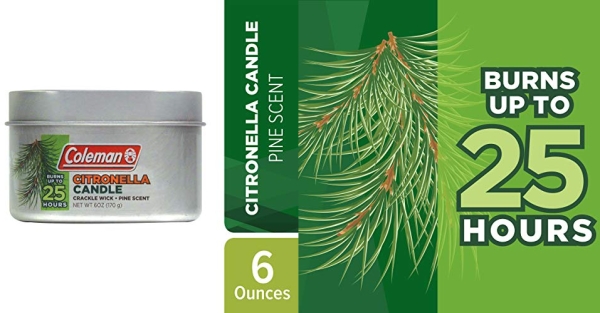 Purchase Coleman Scented Outdoor Citronella Candle with Wooden Crackle Wick - 6 oz on Amazon.com