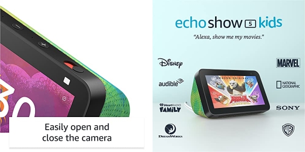 Purchase Echo Show 5 (2nd Gen) Kids, Designed for kids, with parental controls, Chameleon on Amazon.com