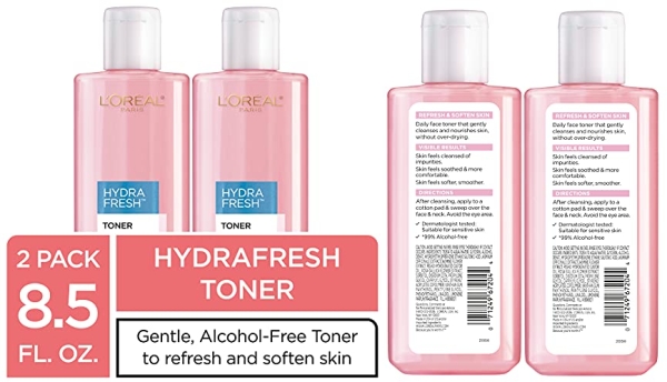 Purchase Face Toner, L'Oreal Paris Skincare HydraFresh Toner for Face, Alcohol Free Toner with Pro-Vitamin B5 for a Smoother, Brighter Complexion, 2 Count on Amazon.com