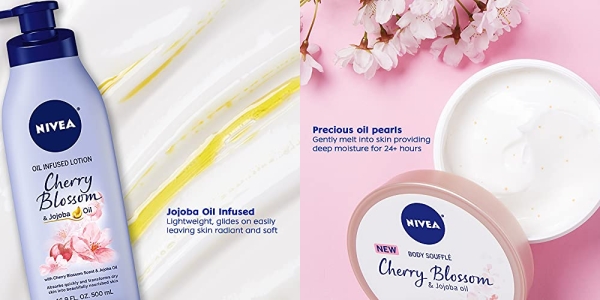 Purchase NIVEA Fresh Bloom Gift Box, NIVEA Lotion and NIVEA Body Souffle, Cherry Blossom and Jojoba Oil, 2 Piece Skin Care Gift Set on Amazon.com