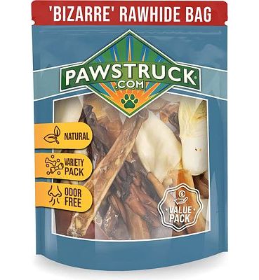 Purchase Bizarre Bargain Bag, Assorted Natural Dog Treats, Long Lasting Chews for All Breeds, Animal Ears, Bones & Jerkies for Pups and Senior Dogs, Rawhide Alternative for Aggressive Chewers at Amazon.com
