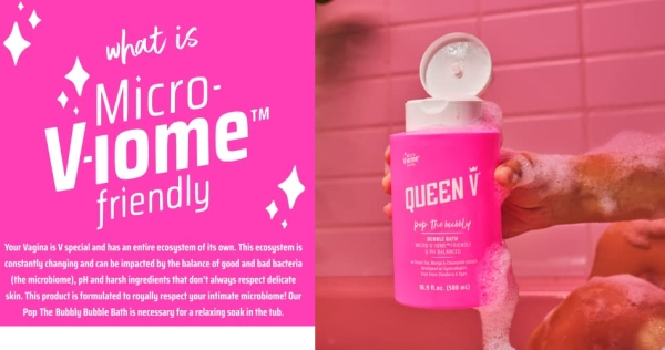 Purchase Queen V Pop The Bubbly - Bubble Bath 16.9 oz, pH Balanced, Microbiome Friendly, Free from Parabens, for a Relaxing soak in The tub. on Amazon.com