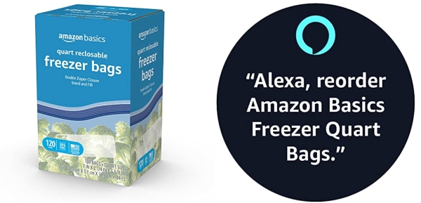 Purchase Amazon Basics Freezer Quart Bags, 120 Count (Previously Solimo) on Amazon.com