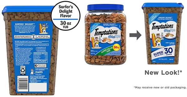 Purchase TEMPTATIONS MixUps Crunchy and Soft Cat Treats, Surfers' Delight, Multiple Sizes on Amazon.com