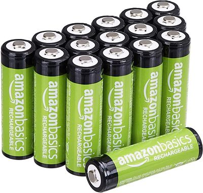 Purchase Amazon Basics 16-Pack AA Rechargeable Batteries at Amazon.com