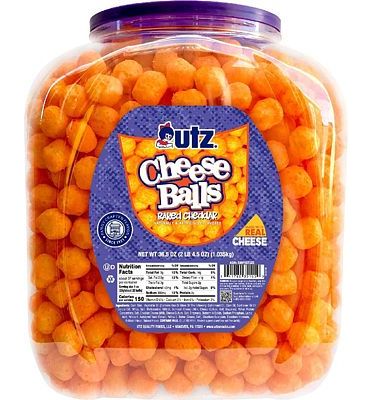 Purchase Utz Cheese Balls Barrel, Tasty Snack Baked with Real Cheddar Cheese, Delightfully Poppable Party Snack, Gluten, Cholesterol and Trans-Fat Free, Kosher Certified, 36.5 Oz at Amazon.com